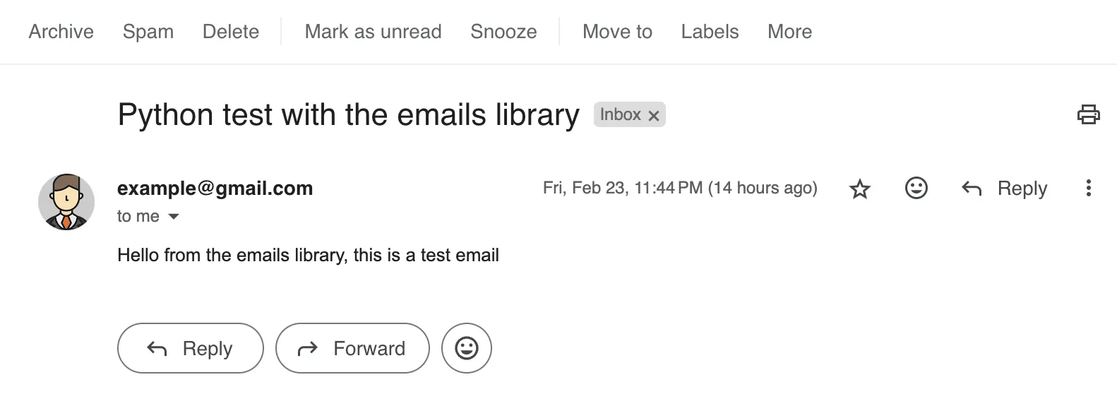 Python email arrived to Gmail